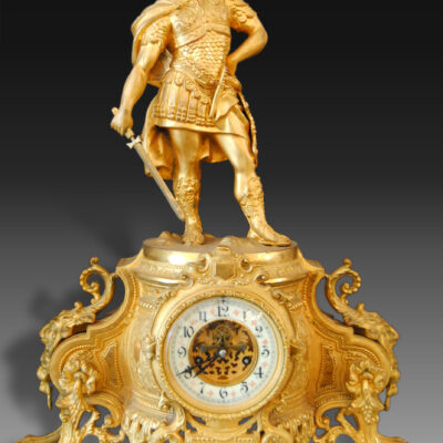Mantel Clock with Soldier Figure