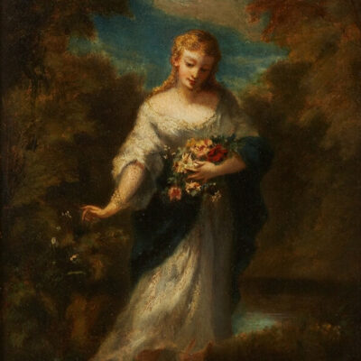 NARCISSE VIRGILIO DIAZ DE LA PENA (1807-1876, French) “Lady Holding Parasol”