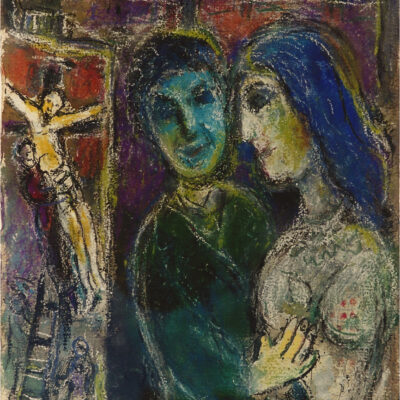 Marc Chagall 1887-1985 Russian/French Le peintre et la crucifixion