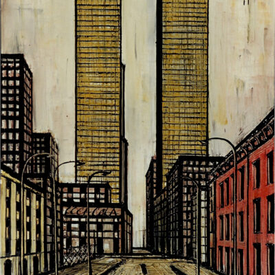 BERNARD BUFFET (1928-1999, French) “World Trade Center 1989”