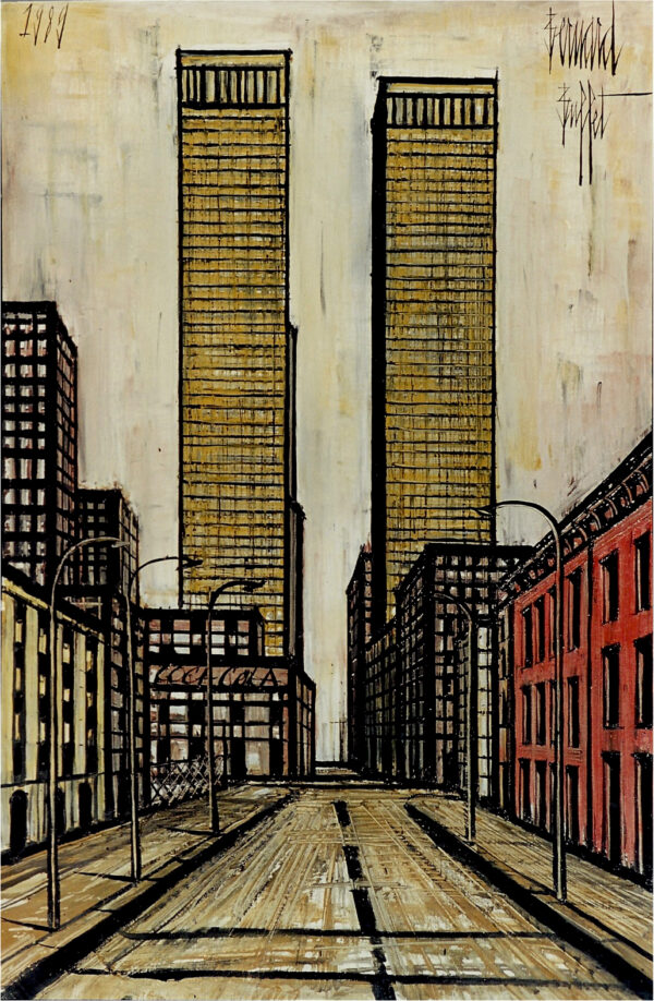 BERNARD BUFFET (1928-1999, French) "World Trade Center 1989"