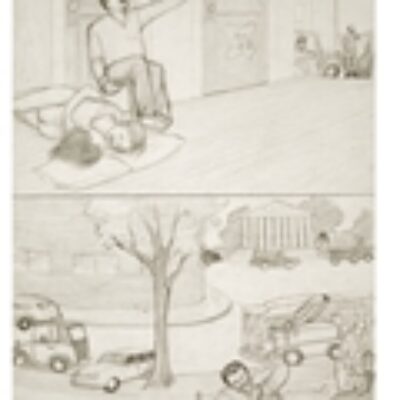 Jim Shaw Dream Drawing (Marnie and I were cuddeling…)