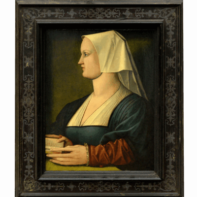 Portrait of a Lady in Profile Holding A Book