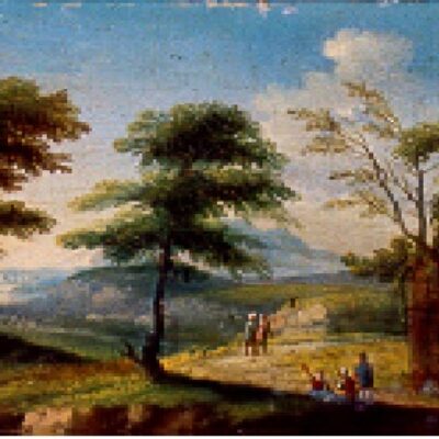Italianate River Landscape with a Peasant and Donkey on a Track, a Bridge beyond (Copy)
