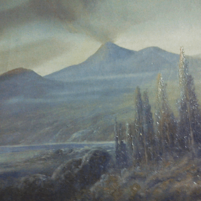 THOMAS G. MOSES (1856-1934, American) Landscape with Volcano